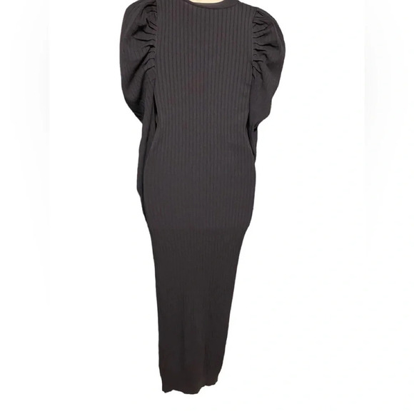 Zara Gold Button Ribbed Knit Dress - Picture 8 of 11